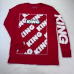Hustle‎ Gang King Graphic Long Sleeve T-Shirt Red Medium